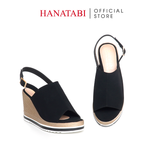 Sandal Nữ Đế Xuồng PU Siêu Nhẹ Cao 8cm Hanatabi Quai Bảng Dài Hậu Khóa Sau (35-39) Mã HNSDX8F1223