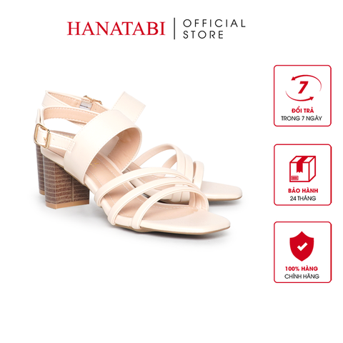 Giày Sandal Nữ Cao Gót 5cm_7cm Hanatabi Quai Chéo Mũi Vuông Hậu Khóa Sau Đế TA Bigsize (35-41) Mã HNSDG5F1201