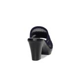 Dép Nữ Đế PU Đen Siêu Nhẹ Cao 7cm Hanatabi Quai Lưới Đính Đá Bigsize (36-41) Mã HNDE7F1230