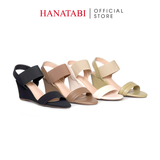 Giày Sandal Nữ Đế Xuồng TA Chống Trơn Trượt Cao 7cm Hanatabi Quai Ngang Hậu Thun (35-39) Mã HNSDX7F1238