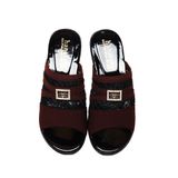 Dép Nữ Đế PU Đen Siêu Nhẹ Cao 5cm Hanatabi Quai Lưới Khóa Đính Đá Bigsize (36-41) Mã HNDE5F1226