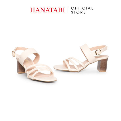 Giày Sandal Nữ Cao Gót 5cm_7cm Hanatabi Quai Chéo Mũi Vuông Hậu Khóa Sau Đế TA Bigsize (35-41) Mã HNSDG5F1201