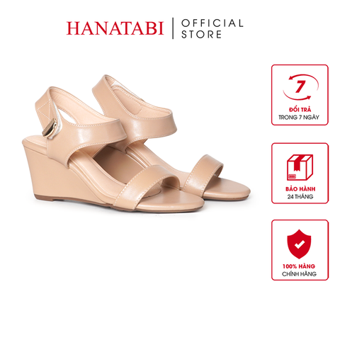 Giày Sandal Nữ Đế Xuồng TA Cao 7cm Hanatabi Quai Ngang Hậu Xé Sau Có Khóa (35-39) Mã HNSDX7F1251
