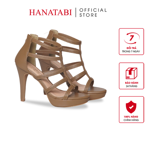 Giày Sandal Nữ Gót Cao 11cm Hanatabi Quai Đan Khóa Kéo Đế TA Cao Cấp Bigsize (35-41) Mã HNSDG11F1106