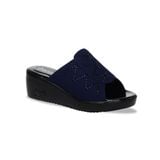 Dép Nữ Đế Xuồng PU Đen Siêu Nhẹ Cao 5cm Hanatabi Quai Lưới Đính Đá Bigsize (36-39) Mã HNDE5F1225