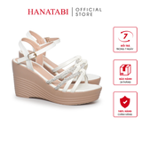 Giày Sandal Nữ Đế PU Siêu Nhẹ Cao 9cm Hanatabi Quai Ngang Hậu C (35-39) Mã HNSD9F1185