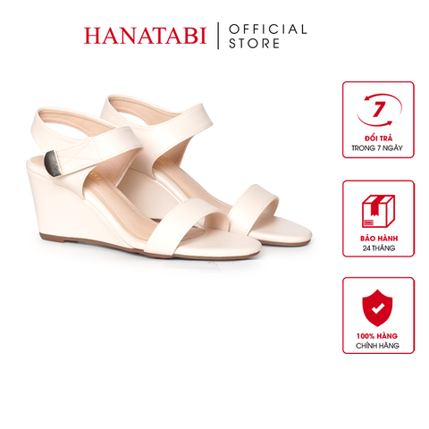 Giày Sandal Nữ Đế Xuồng TA Cao 7cm Hanatabi Quai Ngang Hậu Trước Có Khóa (35-39) Mã HNSDX7F1252