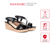 Giày Sandal Nữ Đế Xuồng Pu Nhẹ Cao 5cm Hanatabi Quai Chéo Mã HNSD5F1215