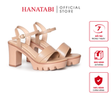Giày Sandal Nữ Đế PU Siêu Nhẹ Cao 9cm Hanatabi Quai Ngang 1 Xếp Hậu C (35-39) Mã HNSDG9F1250
