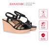 Giày Sandal Nữ Đế Xuồng Pu Siêu Nhẹ Cao 9cm Hanatabi Quai Ngang Hậu Thun (35-39) Mã HNSDX9F1259