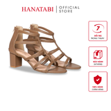 Giày Sandal Nữ Gót Cao 5cm_7cm Hanatabi Quai Đan Khóa Kéo Đế TA Bigsize (35-41) Mã HNSDG7F1063