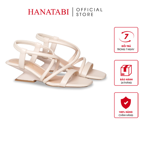 Giày Sandal Nữ Đế Xuồng Siêu Nhẹ 5cm Hanatabi Quai Ngang Hậu Thun Bigisze (35-41) Mã HNSDG5F1264
