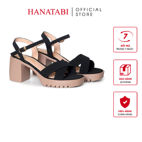 Giày Sandal Nữ Đế PU Siêu Nhẹ Cao 7cm Hanatabi Quai Chéo Hậu C (35-39) Mã HNSDG7F1254