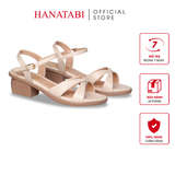 Giày Sandal Nữ Đế PU Siêu Nhẹ Cao 5cm Hanatabi Quai Chéo Hậu C (35-42) Mã HNSDG5F1269