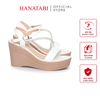 Giày Sandal Nữ Đế Xuồng PU Siêu Nhẹ Cao 9cm Hanatabi Quai Ngang Hậu C (35-39) Mã HNSD9F1187