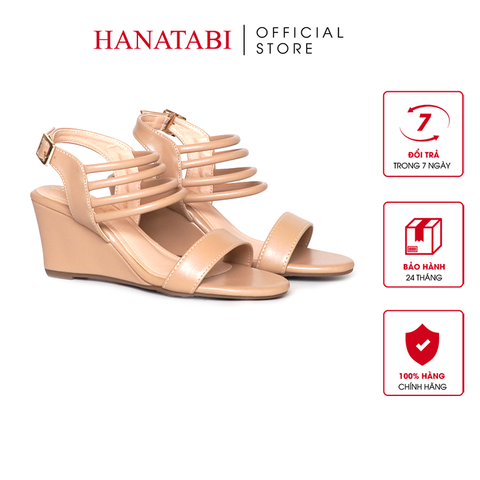 Giày Sandal Nữ Đế Xuồng TA Chống Trượt Cao 7cm Hanatabi Quai Ngang Hậu Thun (35-39) Mã HNSDX7F1239