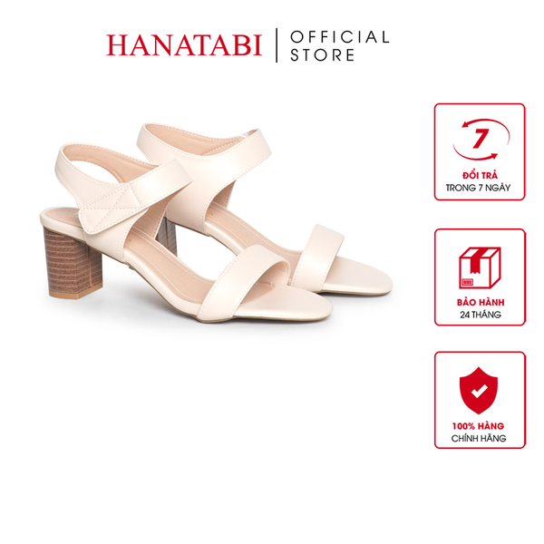 Giày Sandal Nữ Gót Cao 5cm_7cm Hanatabi Quai Ngang Hậu Xé Trước Đế TA Bigsize (35-41) Mã HNSDG5F1174