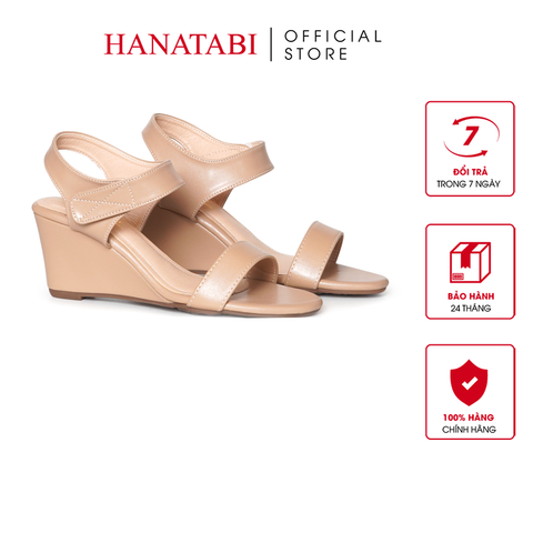 Giày Sandal Nữ Đế Xuồng TA Chống Trơn Cao 7cm Hanatabi Quai Ngang Hậu Xé Trước (35-39)Mã HNSDX7F1245