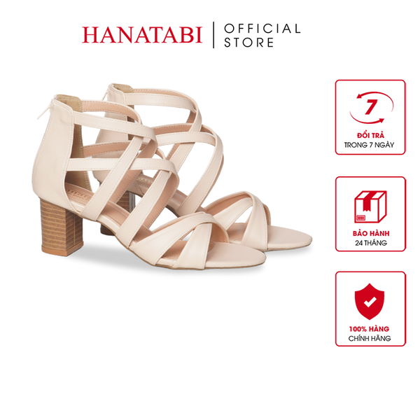 Giày Sandal Nữ Cao Gót 5cm_7cm Hanatabi QuaiĐan Khóa Kéo ĐếTA Cao Cấp Bigsize (35-41) Mã HNSDK7F1034
