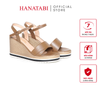 Giày Sandal Nữ Đế Xuồng PU Siêu Nhẹ Cao 8cm Hanatabi Quai 1 Xếp Hậu C (35-39) Mã HNSDX8F1219