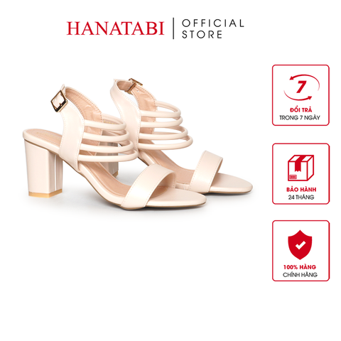 Giày Sandal Nữ Cao Gót 7cm Hanatabi Quai Ngang Hậu Khóa Sau Đế TA Bigsize (35-41) Mã HNSDG7F1236