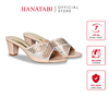 dép nữ cao gót 5cm Hanatabi quai ngang đính đá đế TA cao cấp bigsize (35-41) mã HNDE5F1093