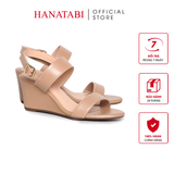 Giày Sandal Nữ Đế Xuồng Chống Trượt Cao 7cm Hanatabi Quai Ngang Hậu Khóa Sau (35-39) Mã HNSDX7F1198