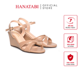 Giày Sandal Nữ Đế Xuồng TA Chống Trơn Trượt Cao 7cm Hanatabi Quai Chéo Hậu C (35-39) Mã HNSDX7F1212
