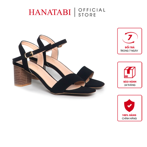 Giày Sandal Nữ Cao Gót 5cm_7cm Hanatabi Quai Ngang Mũi Vuông HậuC ĐếTA Bigsize (35-41)Mã HNSDG5F1033