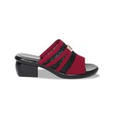 Dép Nữ Đế PU Đen Siêu Nhẹ Cao 5cm Hanatabi Quai Lưới Khóa Đính Đá Bigsize (36-41) Mã HNDE5F1226