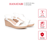 Giày Sandal Nữ Đế Xuồng Pu Nhẹ Cao 5cm Hanatabi Quai Chéo Mã HNSD5F1215