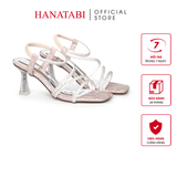 Giày Sandal Nữ Cao Gót 7cm Hanatabi Quai Chéo Đính Đá Hậu Thun Bigsize (35-41) Mã HNSDT7F1243