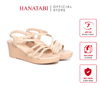 Giày Sandal Nữ Đế Xuồng Pu Nhẹ Cao 7cm Hanatabi Quai Chéo Mã HNSD5F1214