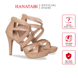 Giày Sandal Nữ Gót Cao 11cm Hanatabi Quai Chéo Khóa Kéo Đế TA Bigsize (34-41) Mã HNSDG11F1109