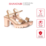 Giày Sandal Nữ Đế PU Siêu Nhẹ Cao 9cm Hanatabi Quai Ngang Hậu C (35-39) Mã HNSDG9F1248