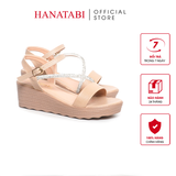 Giày Sandal Nữ Đế PU Siêu Nhẹ Cao 5cm Hanatabi Quai Ngang Hậu C (35-40) Mã HNSD5F1171