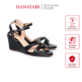 Giày Sandal Nữ Đế Xuồng TA Chống Trơn Trượt Cao 7cm Hanatabi Quai Chéo Hậu C (35-39) Mã HNSDX7F1212