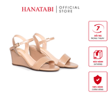 Giày Sandal Nữ Đế Xuồng TA Cao Cấp Cao 7cm Hanatabi Quai Ngang Hậu C (35-39) Mã HNSDX7F1211