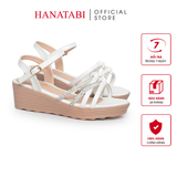 Giày Sandal Nữ Đế PU Siêu Nhẹ Cao 5cm Hanatabi Quai Ngang Hậu C (35-40) Mã HNSD5F1182