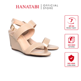 Giày Sandal Nữ Đế Xuồng Chống Trượt Cao 7cm Hanatabi Quai Ngang Hậu Khóa Sau (35-39) Mã HNSDX7F1198