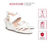 Giày Sandal Nữ Đế Xuồng TA Chống Trơn Trượt Cao 7cm Hanatabi Quai Chéo Hậu Khóa Sau (35-39) Mã HNSDX7F1199