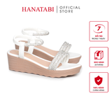 Giày Sandal Nữ Đế PU Siêu Nhẹ Cao 5cm Hanatabi Quai Ngang Hậu Thun (35-40) Mã HNSD5F1172