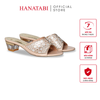 dép nữ cao gót mica 3cm Hanatabi quai ngang đính đá đế TA cao cấp bigsize (35-41) mã HNDE3F1096