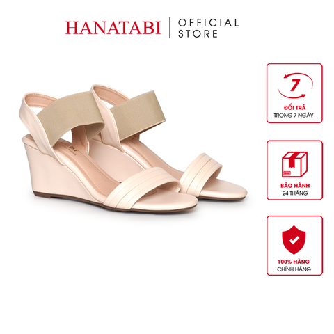Giày Sandal Nữ Đế Xuồng TA Chống Trơn Trượt Cao 7cm Hanatabi Quai Ngang Hậu Thun (35-39) Mã HNSDX7F1238