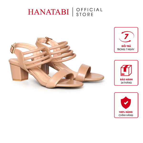Giày Sandal Nữ Cao Gót 5cm Hanatabi Quai Ngang Hậu Khóa Sau Đế TA Bigsize (35-41) Mã HNSDG5F1234