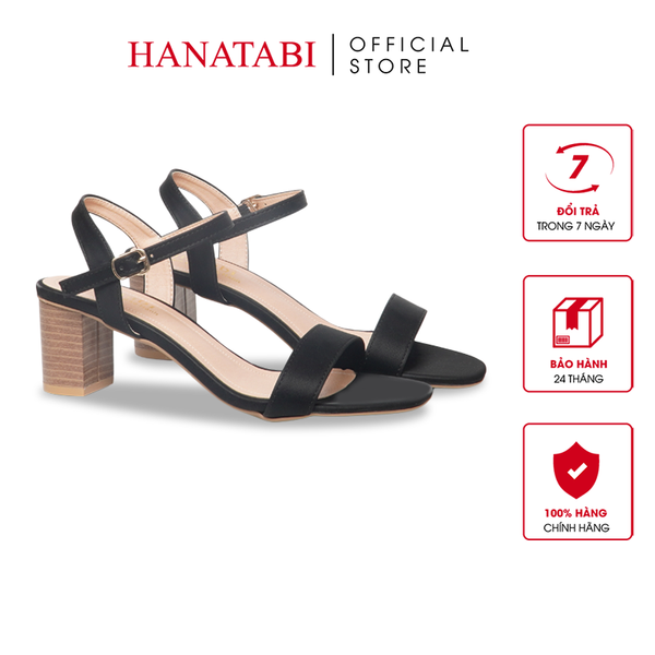 Giày Sandal Nữ Cao Gót 5cm_7cm Hanatabi Quai Ngang Mũi Vuông HậuC Đế TA Bigsize(35-41) Mã HNSDG5F897