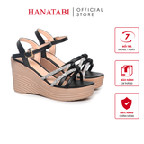 Giày Sandal Nữ Đế PU Siêu Nhẹ Cao 9cm Hanatabi Quai Ngang Hậu C (35-39) Mã HNSD9F1185