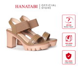Giày Sandal Nữ Đế PU Siêu Nhẹ Cao 9cm Hanatabi Quai Ngang Hậu Thun (35-39) Mã HNSDG9F1253