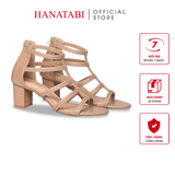 Giày Sandal Nữ Gót Cao 5cm_7cm Hanatabi Quai Đan Khóa Kéo Đế TA Bigsize (35-41) Mã HNSDG7F1063