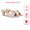 dép nữ cao gót 5cm Hanatabi quai ngang đính đá đế TA cao cấp bigsize (35-41) mã HNDE5F1098